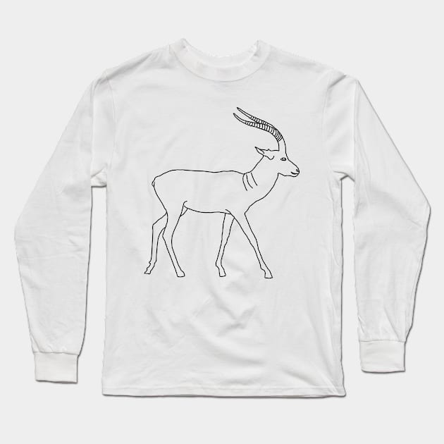 Deer line art Long Sleeve T-Shirt by Alex